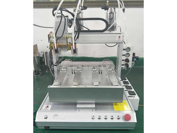 五軸點(diǎn)膠機(jī)雙點(diǎn)膠閥+壓力桶加熱